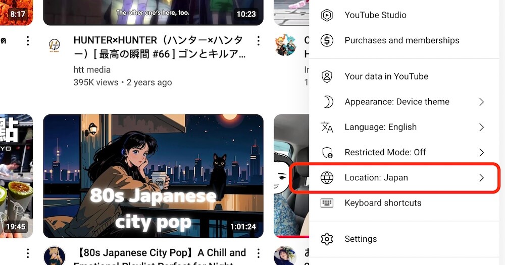 Location Setting in Youtube